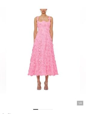 Leo Lin
LEO LIN Odette Lace Midi Dress Pink Bubblegum A-Line Sleeveless